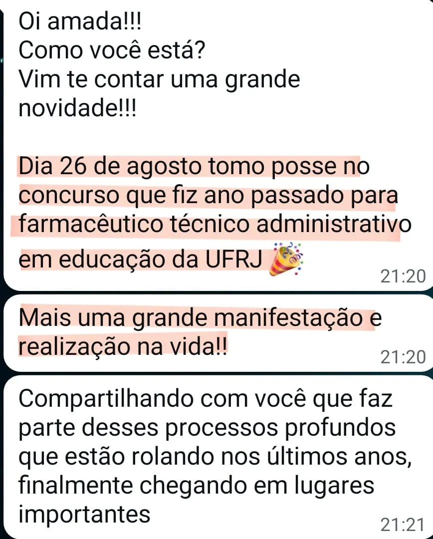Depoimento sobre transição de vida após atendimento