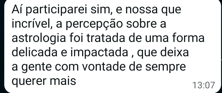 Depoimento sobre organização de rotina após processo